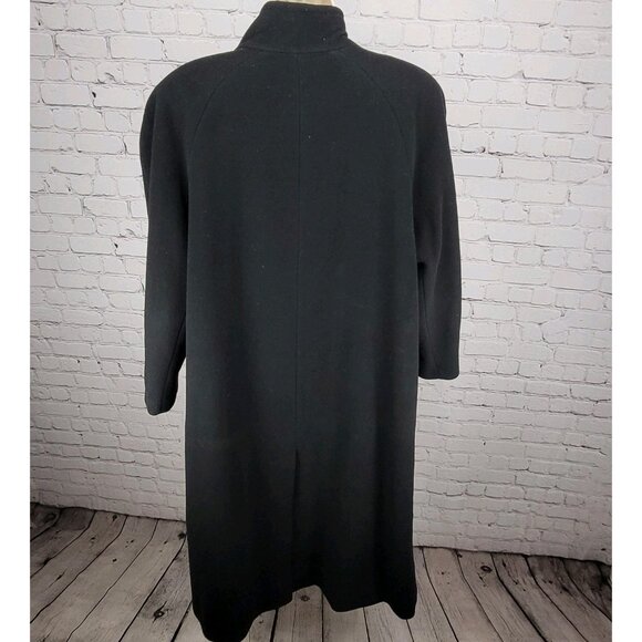 Preston & York Black Buttoned Lined Pockets Over Coat Size 1XW - Picture 2 of 13